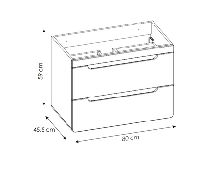 Szafka pod umywalkę Aruba 80 cm dąb craft złoty modna szafka z szufladami o ciekawym owalnym kształcie solidne wykonanie
