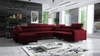 Narożnik z funkcją spania Nausa VII bordowy lewostronny elegancki narożnik do salonu wykonany z miękkiej tkaniny typu velvet