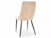 Krzesło tapicerowane Piano B beżowe nowoczesne oraz funkcjonalne krzesło do jadalni z metalowymi nogami