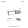 Biurko z komodą Woow 301 cm clay grey lewe funkcjonalne biurko młodzieżowe z możliwością obustronnego oraz narożnego montażu