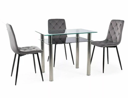 Krzesło tapicerowane Jerry czarne nowoczesne oraz funkcjonalne krzesło do jadalni z metalowymi nogami