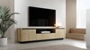 Szafka RTV Torro 200 cm dąb cremona / czarny stylowa szafka pod telewizor w modnym stylu zaoblone krawędzie stabilna podstawa