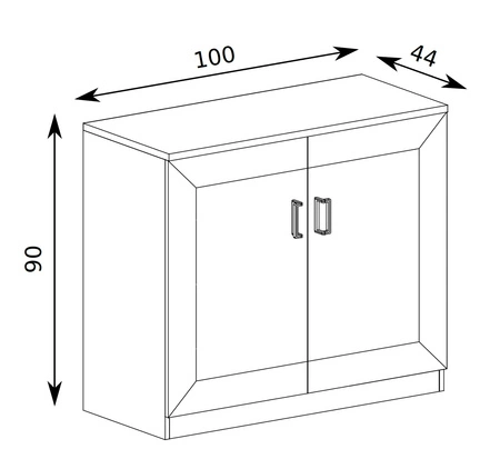 Komoda Tade 100 cm dąb lefkas elegancki styl idealna komoda z metalowymi złotymi uchwytami w stylu klasycznym do sypialni salonu lub biura