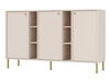 Zestaw mebli do salonu Kioto II beżowy stylowy design eleganckie meble w stonowanej kolorystyce wzbogacone złotymi wysokimi nogami