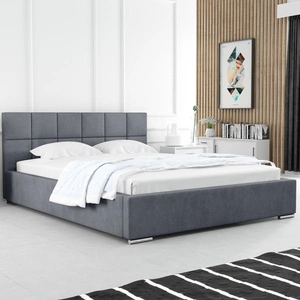 Łóżko tapicerowane Costa 180x200 szare stylowe łóżko z pojemnikiem na pościel wygodny zagłówek zachwyca eleganckim designem