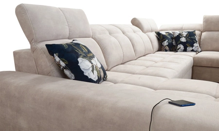 Narożnik z funkcją spania Buffalo X zielony lewostronny funkcjonalny i komfortowy narożnik do pokoju z pojemnikami na pościel