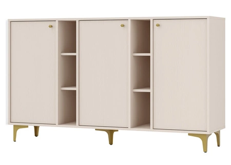 Zestaw mebli do salonu Kioto I beżowy stylowy design eleganckie meble w stonowanej kolorystyce wzbogacone złotymi dodatkami