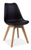 Krzesło skandynawskie Kris 43x49 cm czarny / dąb nowoczesne oraz funkcjonalne krzesło z drewnianymi nogami