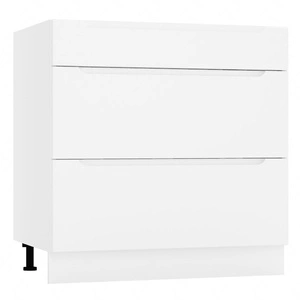 Szafka kuchenna stojąca z szufladami Zova D80 S/3 biała pojemna szafka odporna na działanie wilgoci i uszkodzenia frezowane uchwyty