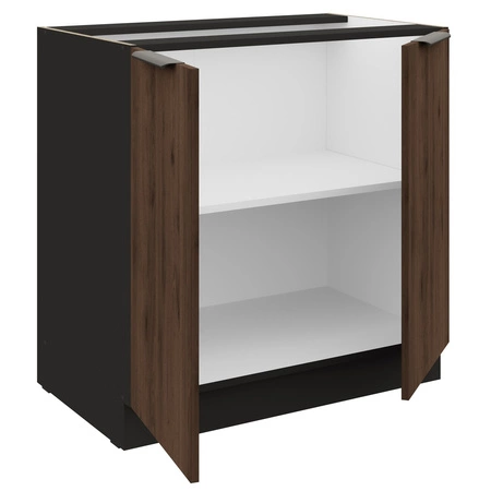 Szafka kuchenna stojąca z półką Brianza 80 D 2F BB metalowe uchwyty krawędziowe szafka odporna na działanie wilgoci i uszkodzenia