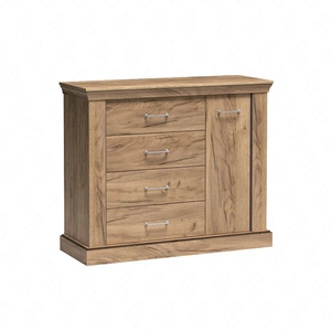 Komoda z szufladami Antica 114 cm dąb craft złoty elegancki styl idealna komoda do salonu sypialni lub biura prosta forma