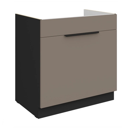 Szafka kuchenna pod zlewozmywak z szufladą Fiuggi Bl 80 ZL 1S BB fronty szafki kuchennej wykończone w technologii anti fingerprint