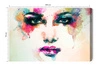 Obraz na płótnie kobieca twarz 100x70 cm ponadczasowa ozdoba każdego wnętrza obraz w wyrazistej kolorystyce wysoka jakość wykonania
