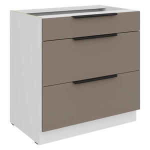 Szafka kuchenna stojąca z szufladami Fiuggi Wh 80 D 3S BB odporna na uszkodzenia wykończenie frontów w technologii anti fingerprint