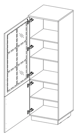 Zestaw mebli Style dąb artisan / szary grafit klasyczny design komplet mebli do salonu stylowe frezowane fronty meblościanka z szafą