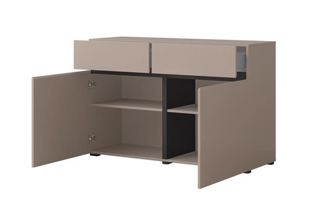 Komoda z szufladami Cross 119 cm ciemny beżowy nowoczesny design idealna komoda do salonu sypialni lub biura prosta forma