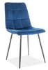 Krzesło tapicerowane Lima 41x45 cm granatowe stylowe oraz funkcjonalne krzesło z metalowymi nogami 