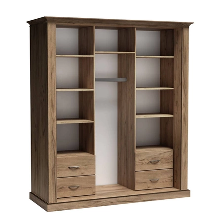 Szafa przesuwna z lustrem Antica 183 cm dąb craft złoty idealna szafa do sypialni lub garderoby zachwyci miłośników wyrazistych wnętrz