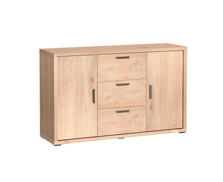 Komoda z szufladami Grand 139 cm dąb cremona nowoczesny design funkcjonalna komoda z zaoblonymi detalami idealna do salonu lub sypialni