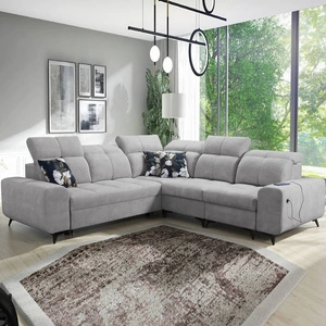 Narożnik z funkcją spania Buffalo III szary popiel prawostronny komfortowy narożnik o estetycznym wykończeniu z pojemnikami na pościel