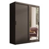 Szafa przesuwna z lustrem Hailey 160 cm czarna prosta forma i minimalistyczny wygląd szafa idealnie wpasuje się do każdego wnętrza