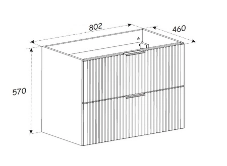Szafka pod umywalkę Bella 80 cm beżowa elegancka szafka z możliwością wyboru koloru uchwytów system cichego domykania szuflad