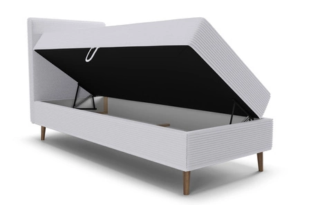 Łóżko kontynentalne Totti 80x200 szary popiel stylowe łóżko z pojemnikiem na pościel trójwymiarowa tkanina o wyrazistych prążkach