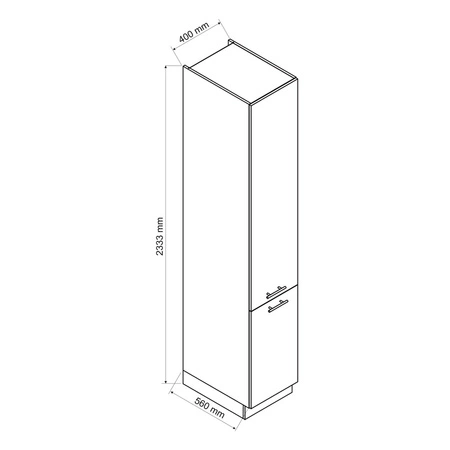 Słupek kuchenny Zova D40 SŁ/2333 biały wysoka szafka do kuchni odporna na działanie wilgoci i uszkodzenia stylowe frezowane uchwyty