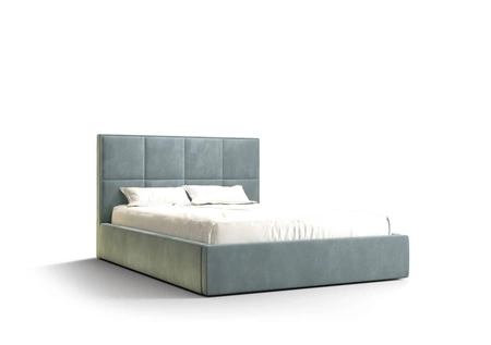 Łóżko tapicerowane Aresa 140x200 z pojemnikiem turkusowy w nowoczesnym skandynawskim stylu z wygodnym zagłówkiem