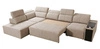 Narożnik z funkcją spania Tesalia XI beżowy lewostronny nowoczesny narożnik z komfortowym przesuwanym oparciem i pojemną szufladą