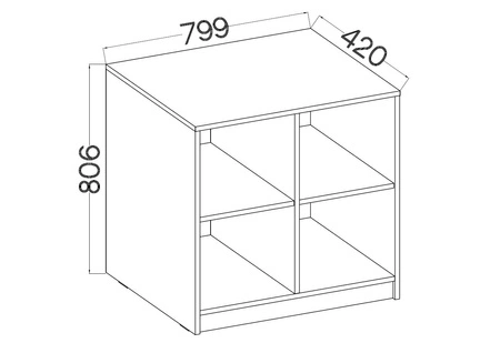 Komoda otwarta Makana 80 cm dąb artisan funkcjonalny mebel do biura gabinetu lub pokoju młodzieżowego