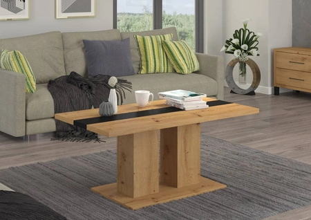 Stolik kawowy Salem dąb artisan / czarny nowoczesny design mebla blat odporny na rozlanie cieczy
