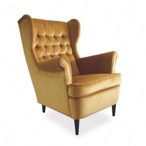 Fotel uszak Harry żółty odporny na zaciągnięcia i zadrapania komfortowy podczas wypoczynku