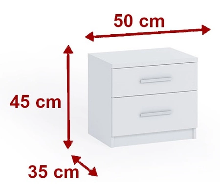 Szafka nocna z szufladami Rico biała to funkcjonalny mebel w ponadczasowym designie idealny stolik do sypialni