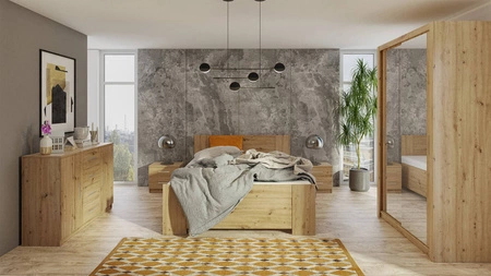 Szafa przesuwna z lustrem Rico 120 cm dąb artisan funkcjonalny mebel w stylu klasycznym idealna szafa do sypialni lub garderoby