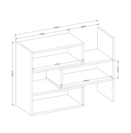 Regał niski Carl dąb artisan idealny regał do biura gabinetu lub pokoju nastolatka z możliwością rozsunięcia