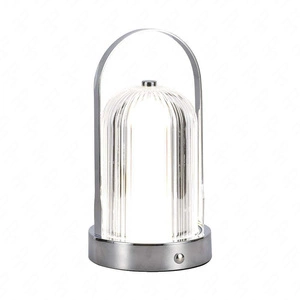 Lampka nocna Doro srebrna 1W 3000K-6000K designerska konstrukcja lampa stołowa w stylu nowoczesnym metalowa podstawa