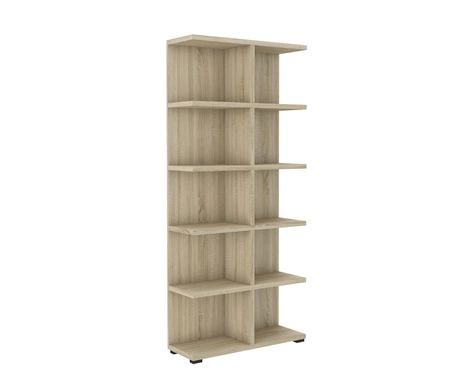 Regał Even 84 cm dąb sonoma jasny idealny regał do biura gabinetu lub pokoju nastolatka