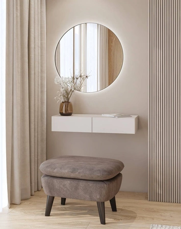 Toaletka Jukon S 90 cm beżowa funkcjonalny i uniwersalny dodatek ułatwi uporządkowanie kosmetyków i drobiazgów stylowa toaletka z lustrem