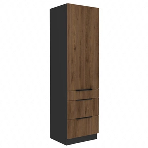 Słupek kuchenny Brianza 60 DKS-210 3S 1F szafka z szufladami metalowe uchwyty krawędziowe szafka odporna na działanie wilgoci i uszkodzenia