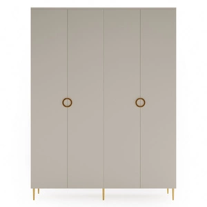 Szafa Belluna 180 cm beżowa funkcjonalna i stylowa szafa do sypialni lub przedpokoju w minimalistycznym stylu oryginalne uchwyty