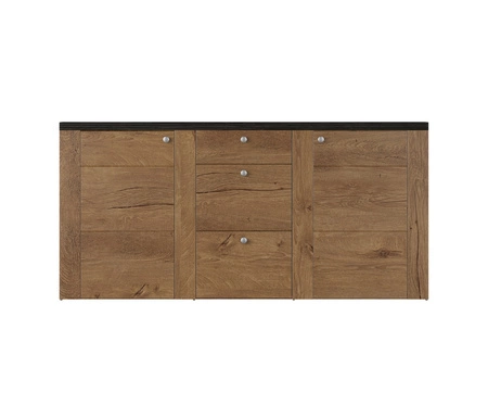 Komoda z szufladami Larona 176 cm dąb lefkas / touchwood nowoczesny design idealna komoda do salonu sypialni lub biura prosta forma