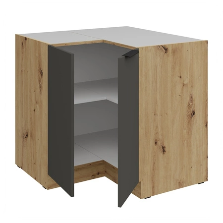 Szafka kuchenna narożna Aversa Ar 90x90 DN 2F BB szafka odporna na uszkodzenia wykończenie frontów w technologii anti fingerprint