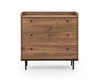 Komoda z szufladami Apallo 90 cm dąb brandy castello oryginalny design wysokie ranty blatu bryła osadzona na metalowych nogach
