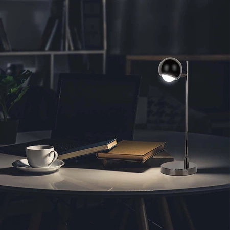 Lampka nocna Globe czarna 5W 3000K elegancki design metalowy korpus regulowane ramię idealna propozycja oświetlenia do biura