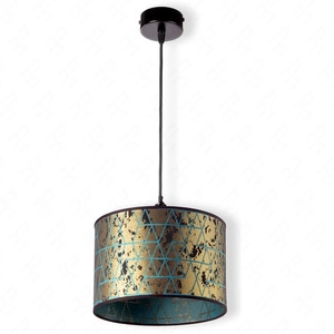 Lampa wisząca potrójna Wena 20 cm elegancka lampa sufitowa do salonu lub jadalni w stylu glamour z połyskującym na złoto abażurem i metalową podstawą