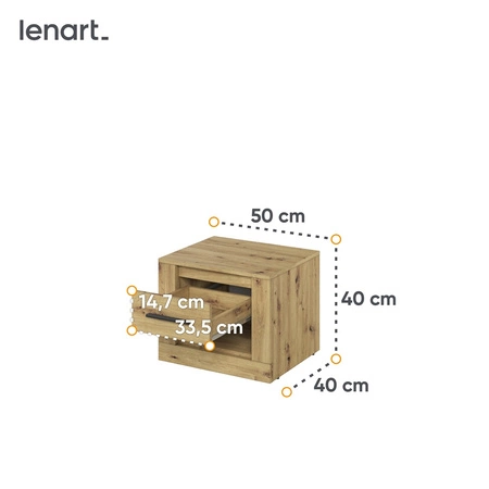 Szafka nocna Arti dąb artisan elegancka szafka z szufladą do sypialni funkcjonalny mebel w ponadczasowym designie