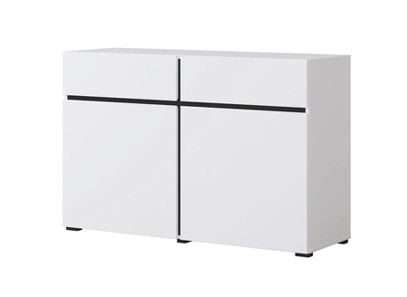 Komoda z szufladami Cross 119 cm biała nowoczesny design idealna komoda do salonu sypialni lub biura prosta forma