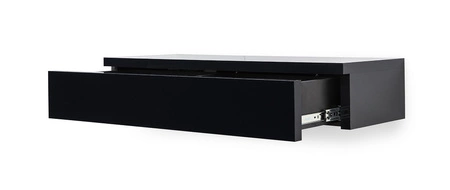 Konsola wisząca Navene 100 cm czarny połysk funkcjonalny i uniwersalny dodatek do salonu przedpokoju lub biura