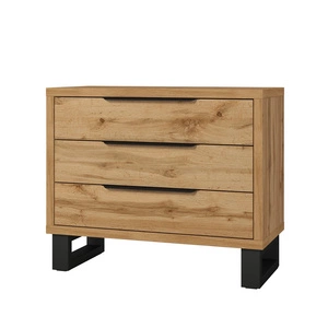 Komoda z szufladami Halle S 99 cm dąb wotan funkcjonalna idealna komoda do sypialni w stylu loftowym stylowe uchwyty krawędziowe